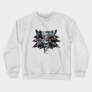 The Witcher Medallion in Watercolor Crewneck Sweatshirt